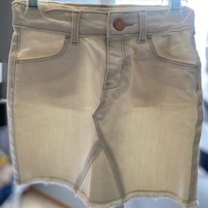 Cream toddler denim skirt